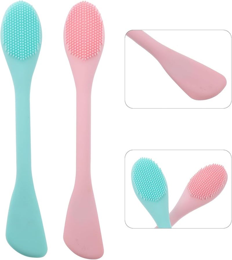 2Pcs Manual Silicone Facial Cleansing Brush Dual Head for Sensitive Skin Gentle Exfoliation - Image 4